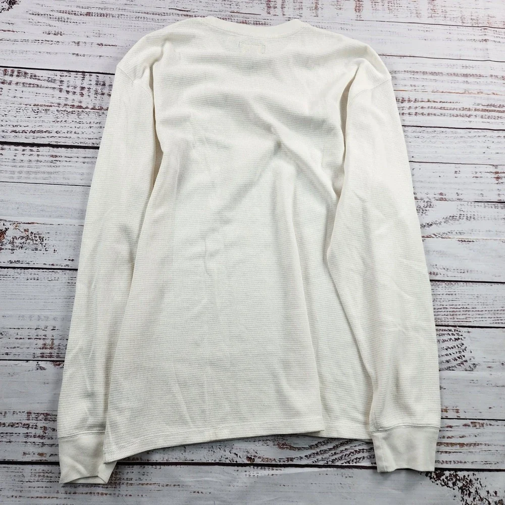 Polo Ralph Lauren Mens Large Embossed Waffle Long Sleeve Thermal Sleep Shirt NWT